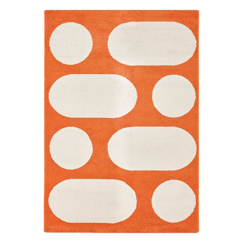 Tapis style rétro années 70 - Orange - 160x230 cm