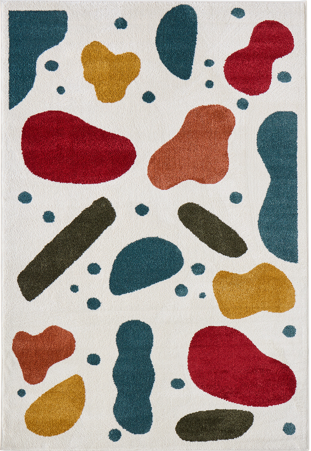 Tapis de salon à poils courts à motif confettis multicolore - 100x150 cm