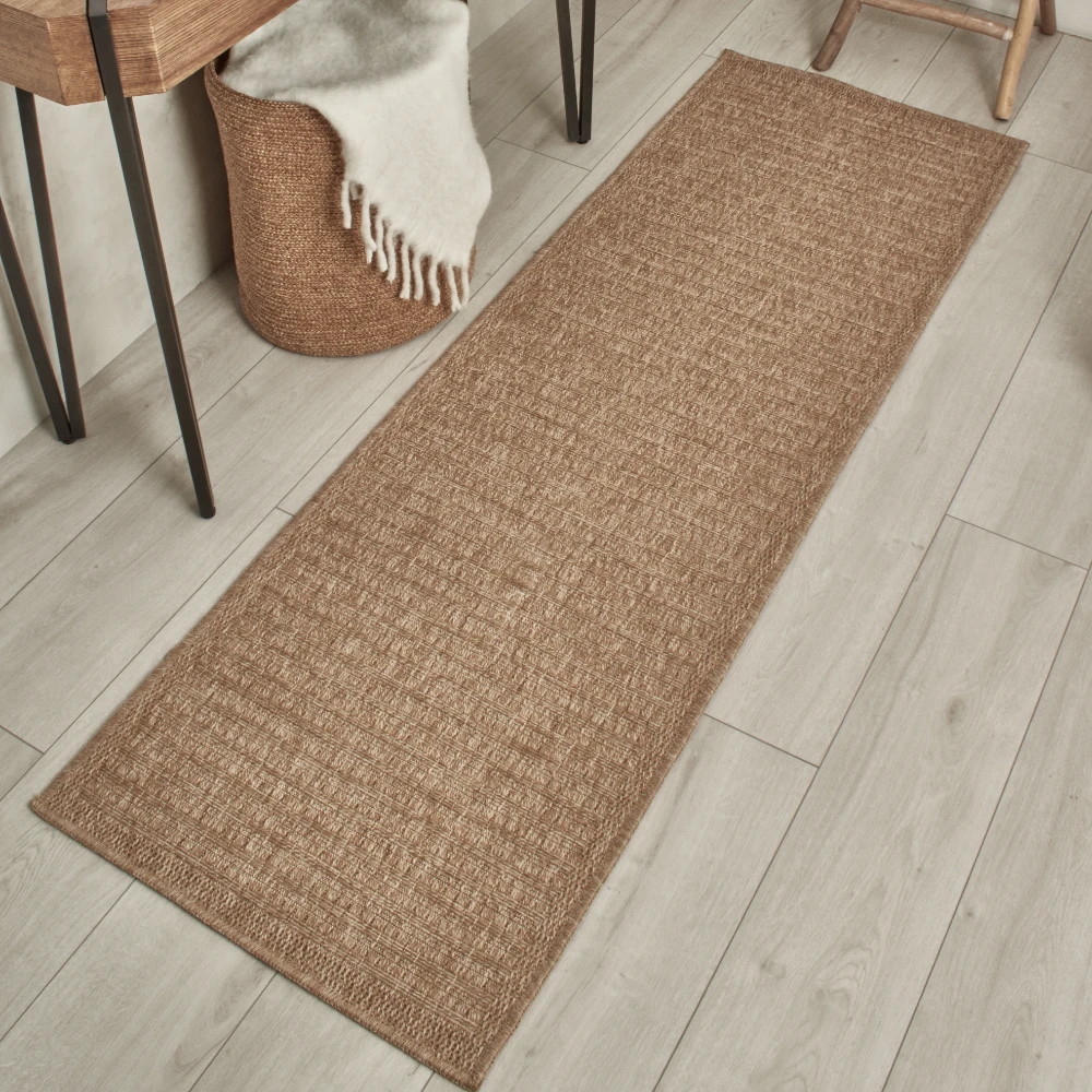Tapis intérieur et extérieur aspect jute naturel - Beige - 60x180 cm