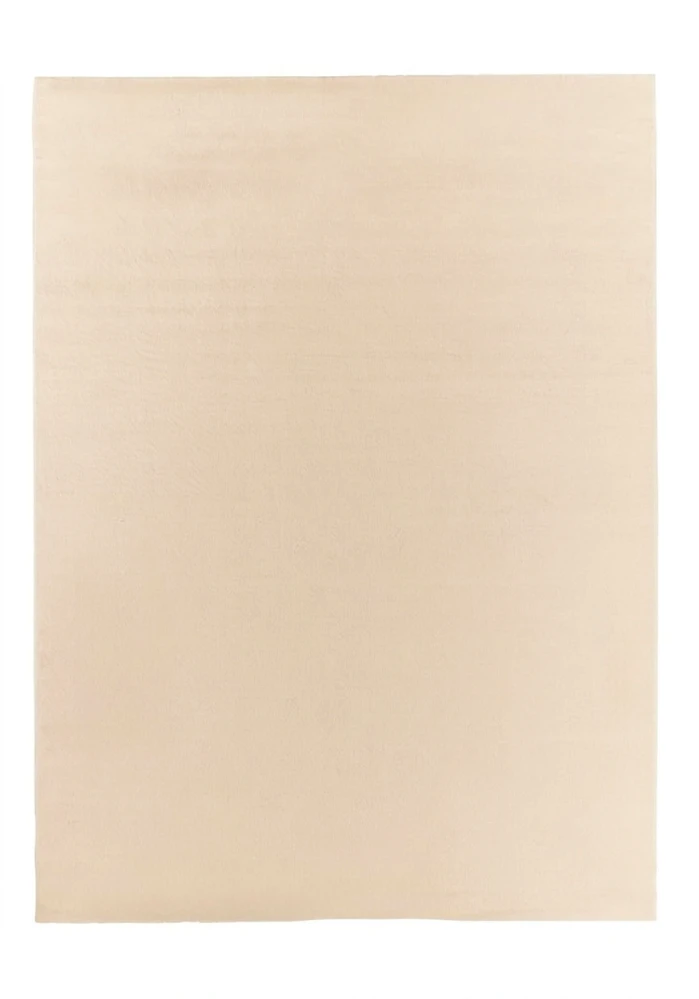 Tapis uni doux à poils courts - Crème - 80x150 cm