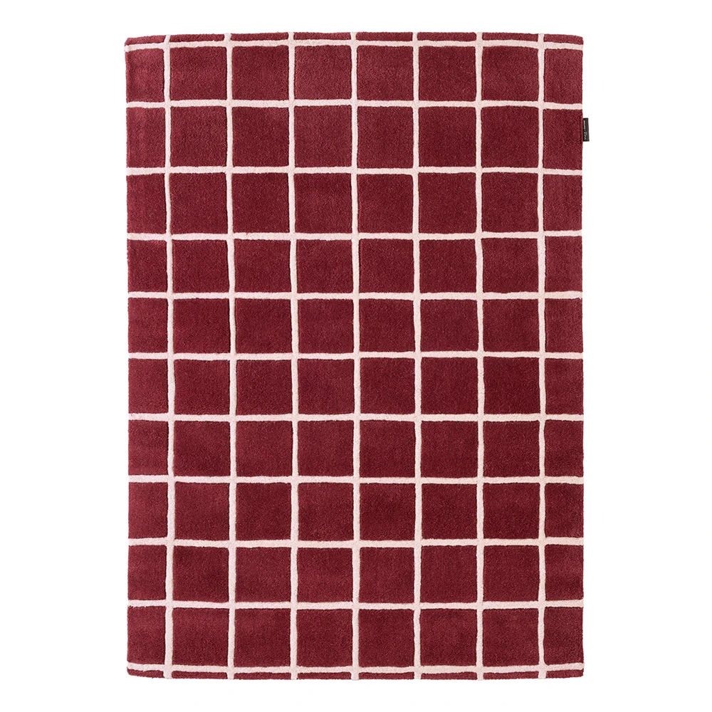Tapis en laine linéaire - Bordeaux - 133x190 cm