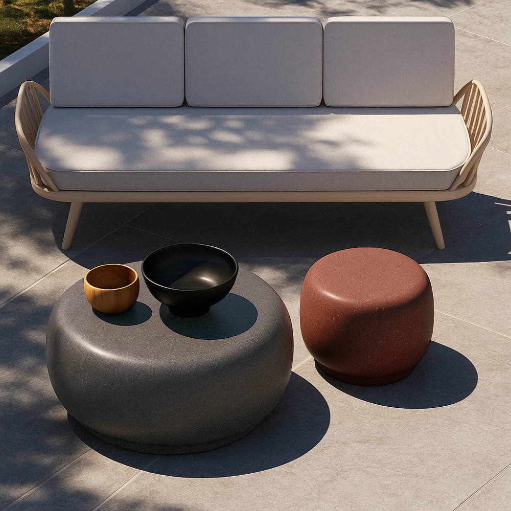 Table basse béton  anthracite- 97x97 cm