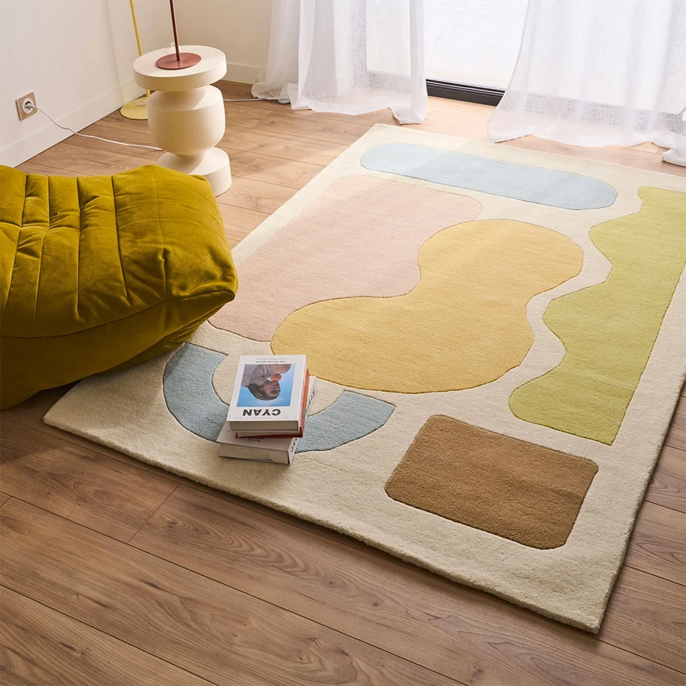 Tapis en laine multicolore doux - 133x190 cm