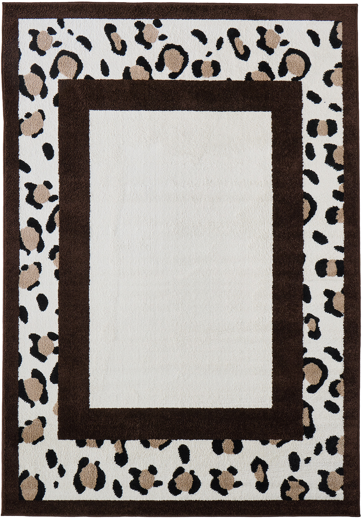 Tapis de salon à motif léopard marron - 80x150 cm