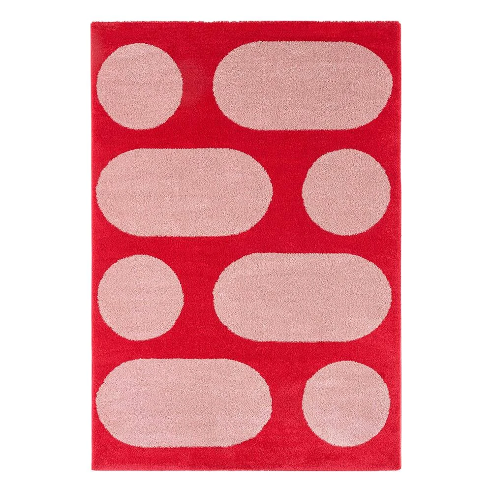 Tapis style retro année 70 - rouge - 160x230 cm