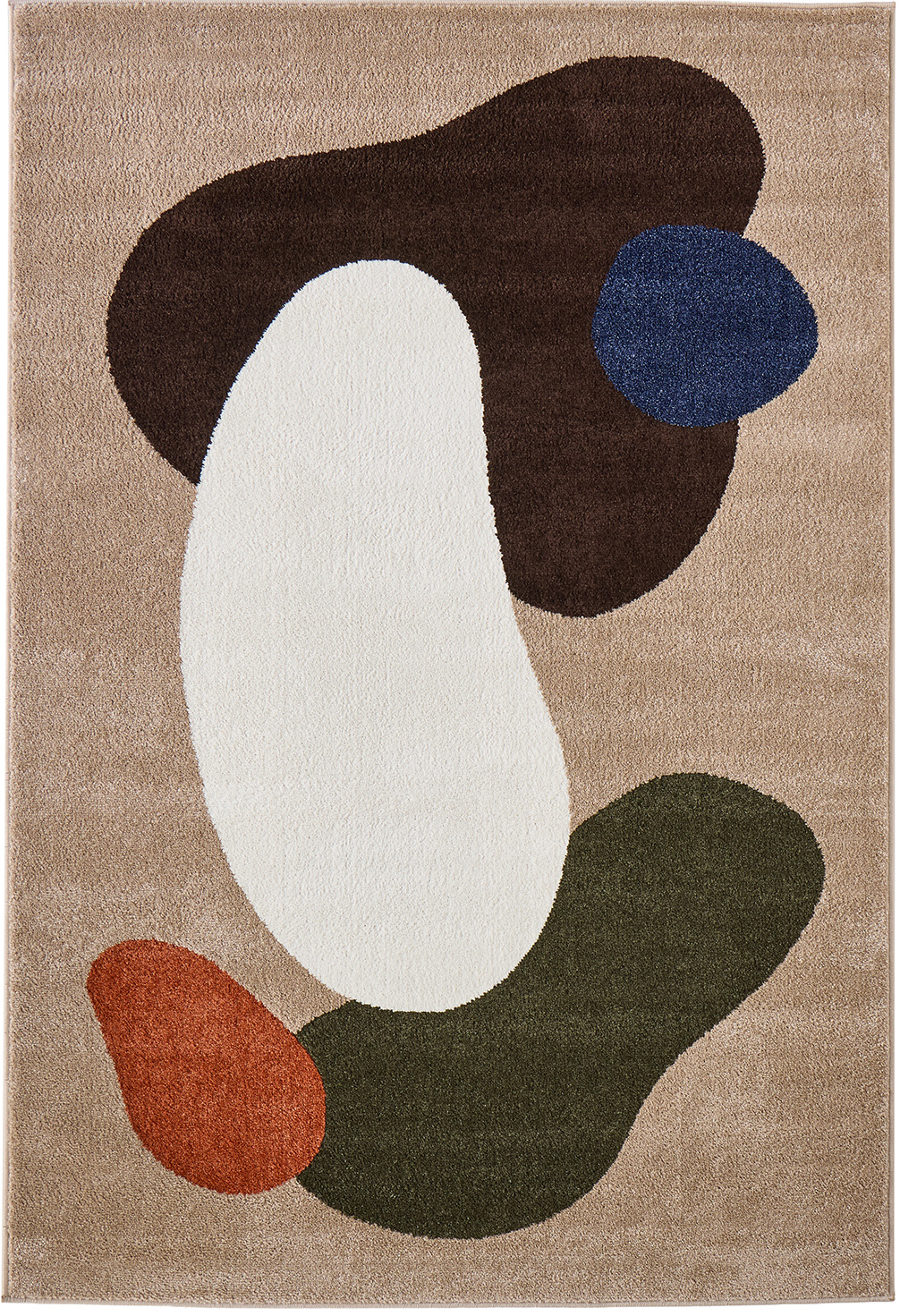 Tapis de salon à poils courts à motif graphique multicolore - 100x150 cm