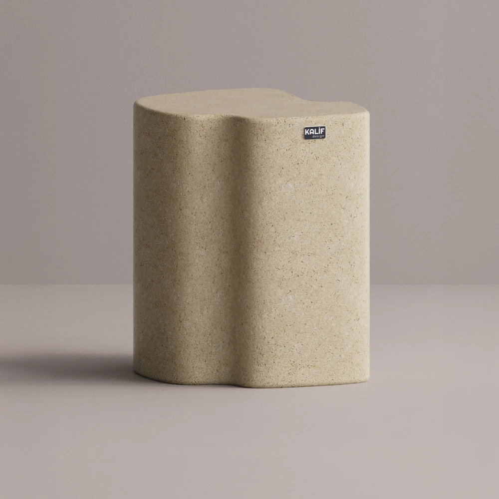 Table de chevet béton  - crème