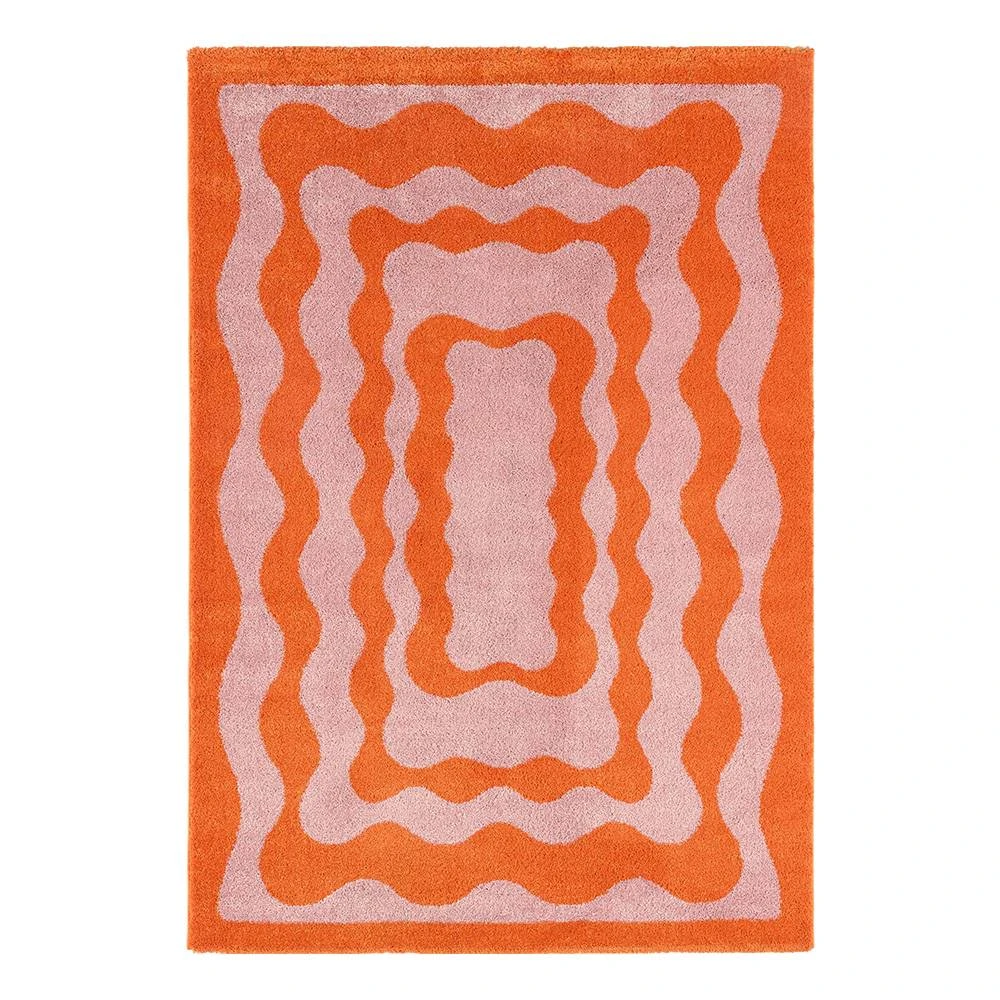 Tapis style retro année 70 - Orange - 160x230 cm
