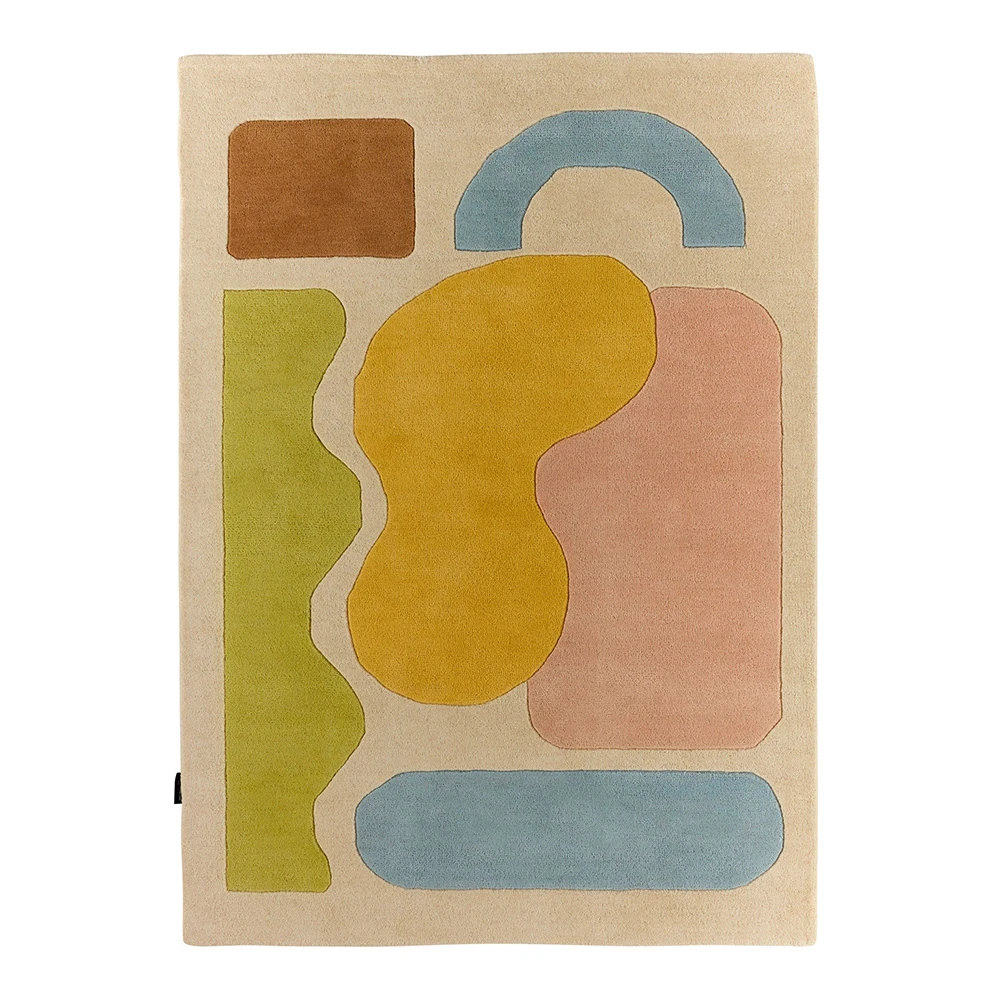 Tapis en laine multicolore doux - 133x190 cm