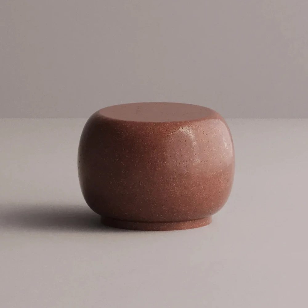 Table basse béton - rouge - 57x57 cm
