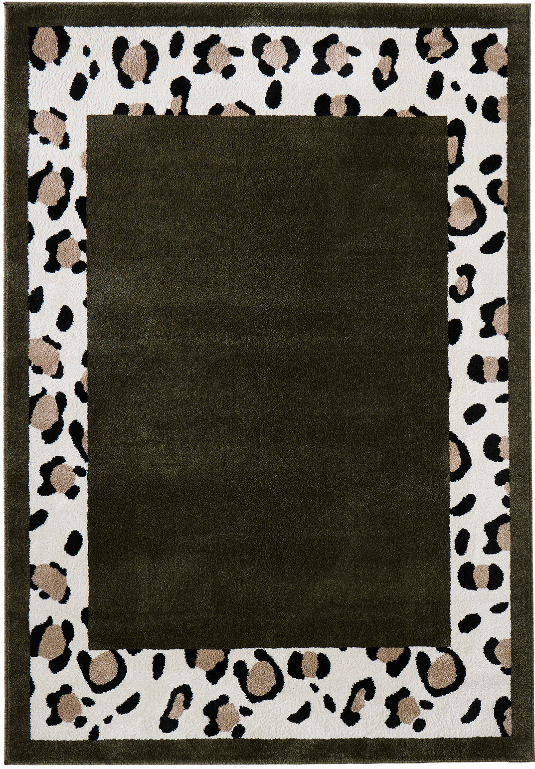 Tapis de salon à motif léopard vert - 80x150 cm