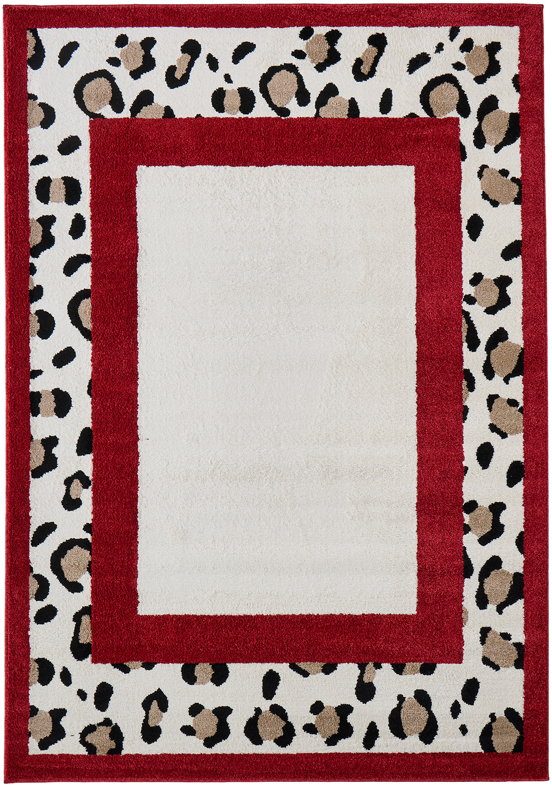 Tapis de salon à motif léopard rouge - 80x150 cm