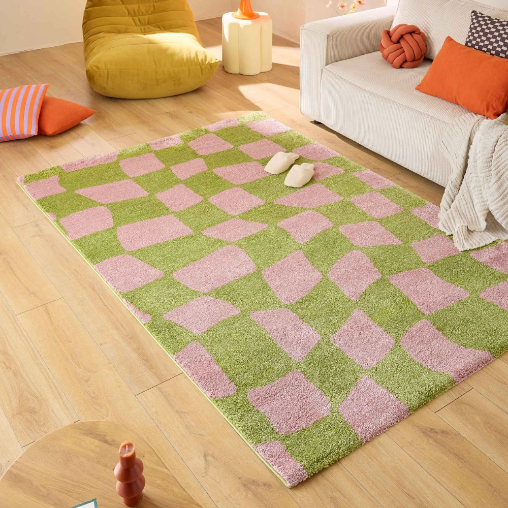 Tapis style retro année 70 - Vert - 160x230 cm